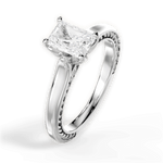 Carrie Radiant Cut Lab Grown Diamond 18Kt White Gold Engagement Ring - View 2
