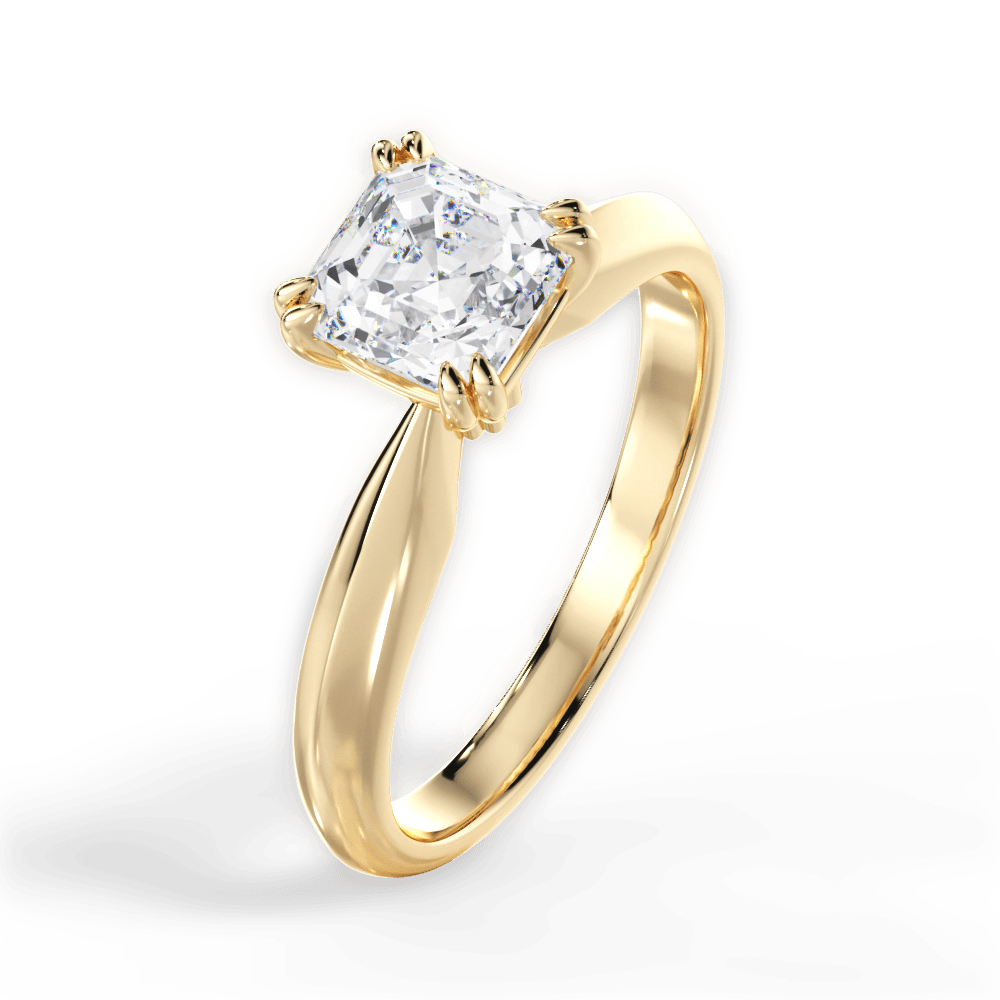 Claudia Asscher Cut Lab Grown Diamond 18Kt Yellow Gold Engagement Ring - View 3