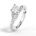 Geraldine Asscher Cut Lab Grown Diamond Platinum Engagement Ring - View 2