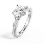 Cassie Heart Cut Lab Grown Diamond 14Kt White Gold Engagement Ring - View 3
