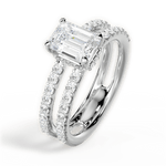 Christie Emerald Cut Lab Grown Diamond 14Kt White Gold Engagement Ring - View 2