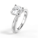 Elaine Round Cut Lab Grown Diamond 14Kt White Gold Engagement Ring - View 2