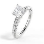 Caroline Princess Cut Lab Grown Diamond Platinum Engagement Ring - View 4