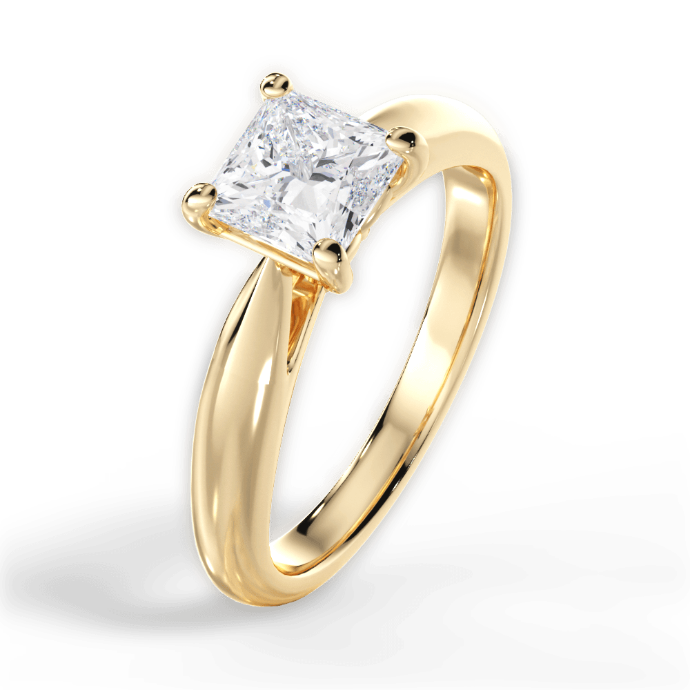 Colleen Princess Cut Lab Grown Diamond 18Kt Yellow Gold Engagement Ring - View 2