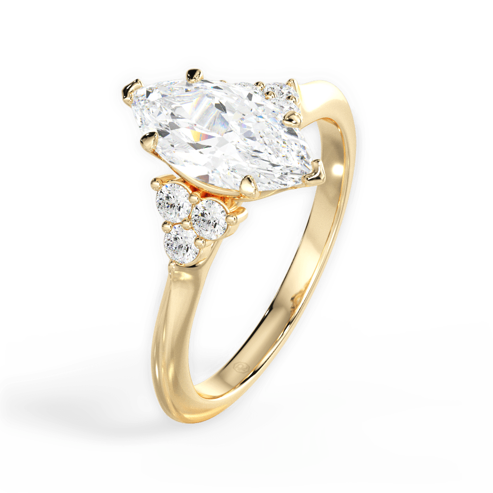 Celeste Marquise Cut Lab Grown Diamond 18Kt Yellow Gold Engagement Ring - View 4