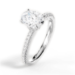 Giselle Oval Cut Lab Grown Diamond Platinum Engagement Ring - View 2