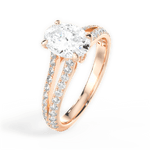 Kendra Oval Cut Lab Grown Diamond 18Kt Rose Gold Engagement Ring - View 2