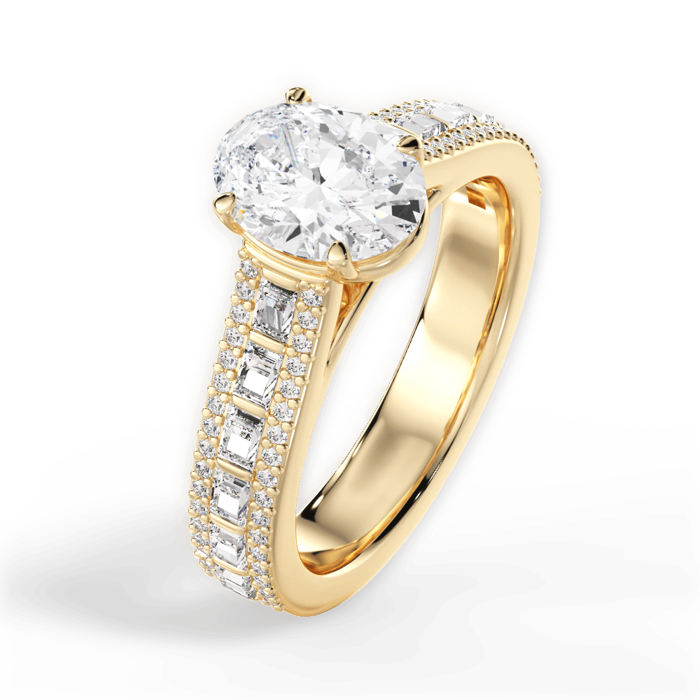 Lynn Oval Cut Lab Grown Diamond 18Kt Yellow Gold Engagement Ring - View 2