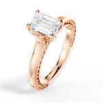 Carrie Emerald Cut Lab Grown Diamond 18Kt Rose Gold Engagement Ring - View 4