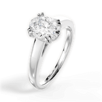 Anna Oval Cut Lab Grown Diamond 14Kt White Gold Engagement Ring - View 2