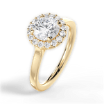 Fiona Round Cut Lab Grown Diamond 18Kt Yellow Gold Engagement Ring - View 4