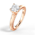 Carrie Asscher Cut Lab Grown Diamond 18Kt Rose Gold Engagement Ring - View 4
