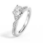 Cassie Cushion Cut Lab Grown Diamond Platinum Engagement Ring - View 3