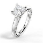 Carrie Princess Cut Lab Grown Diamond 14Kt White Gold Engagement Ring - View 2