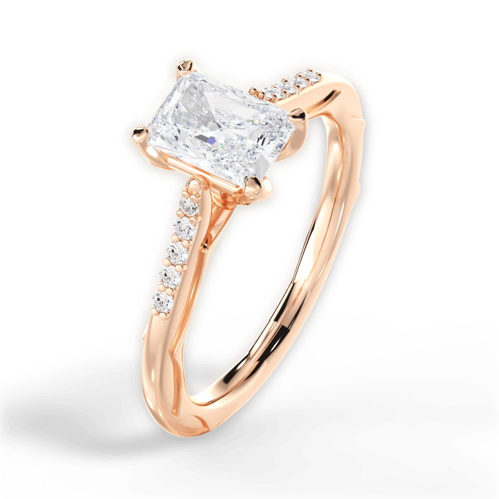Christina Radiant Cut Lab Grown Diamond 18Kt Rose Gold Engagement Ring - View 2