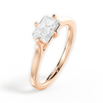 Bernadette Radiant Cut Lab Grown Diamond 18Kt Rose Gold Engagement Ring - View 3