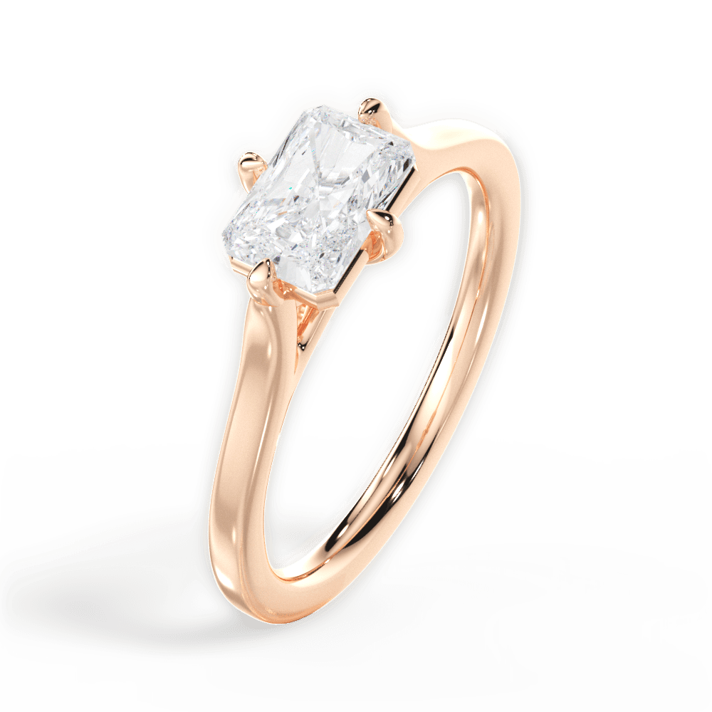 Bernadette Radiant Cut Lab Grown Diamond 18Kt Rose Gold Engagement Ring - View 3