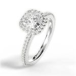 Joanne Cushion Cut Lab Grown Diamond Platinum Engagement Ring - View 2