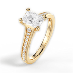 Delia Radiant Cut Lab Grown Diamond 18Kt Yellow Gold Engagement Ring - View 4