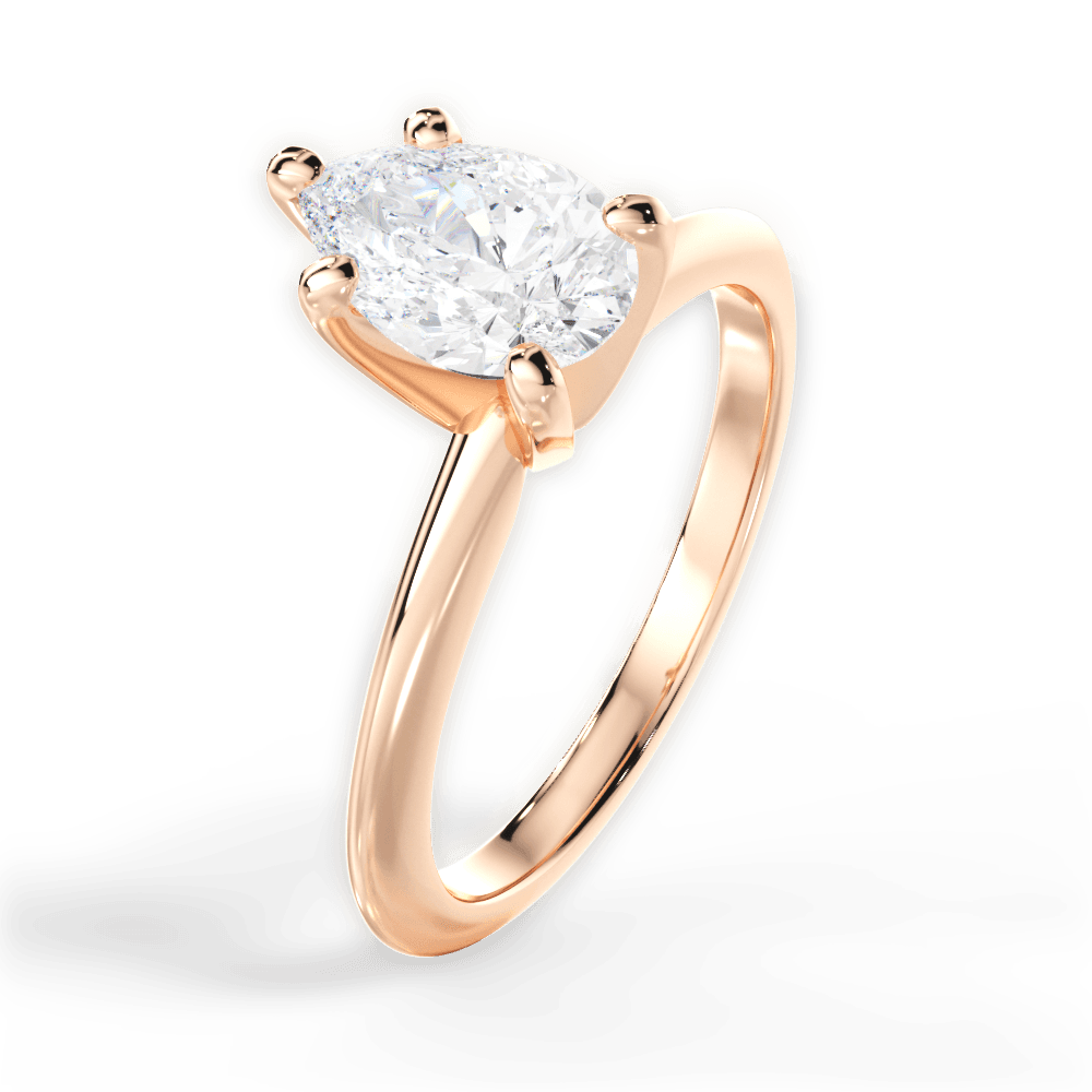 Casey Pear Cut Lab Grown Diamond 18Kt Rose Gold Engagement Ring - View 3