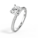 Chloe Round Cut Lab Grown Diamond Platinum Engagement Ring - View 3
