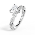 Edith Heart Cut Lab Grown Diamond 18Kt White Gold Engagement Ring - View 2
