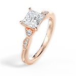 Cassie Princess Cut Lab Grown Diamond 18Kt Rose Gold Engagement Ring - View 4