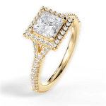 Judy Princess Cut Lab Grown Diamond 18Kt Yellow Gold Engagement Ring - View 4