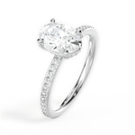 Janice Oval Cut Lab Grown Diamond 14Kt White Gold Engagement Ring - View 3