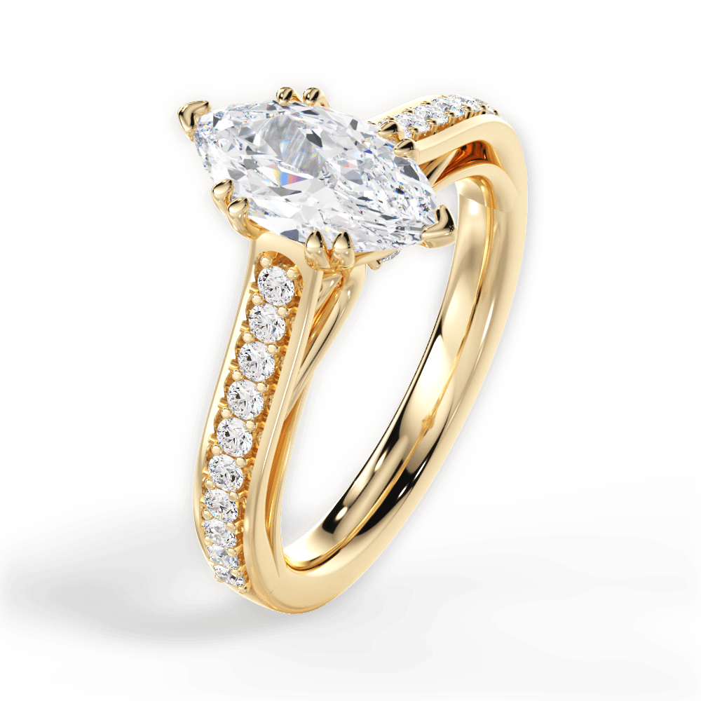 Deborah Marquise Cut Lab Grown Diamond 18Kt Yellow Gold Engagement Ring - View 3