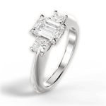 Dorothy Emerald Cut Lab Grown Diamond Platinum Engagement Ring - View 2