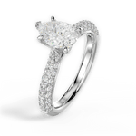 Kira Pear Cut Lab Grown Diamond 18Kt White Gold Engagement Ring - View 4