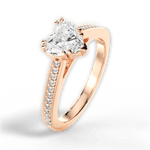 Denise Heart Cut Lab Grown Diamond 18Kt Rose Gold Engagement Ring - View 3