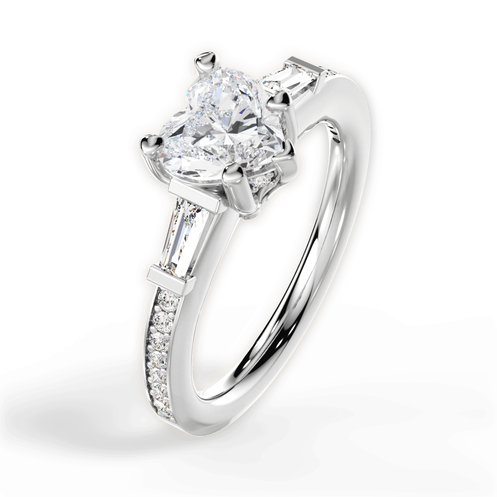 Katie Heart Cut Lab Grown Diamond Platinum Engagement Ring - View 3