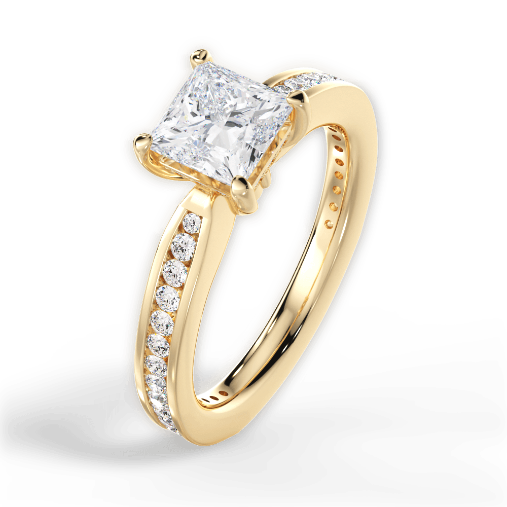 Katelyn Princess Cut Lab Grown Diamond 18Kt Yellow Gold Engagement Ring - View 4