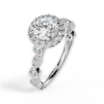 Irene Round Cut Lab Grown Diamond 18Kt White Gold Engagement Ring - View 2