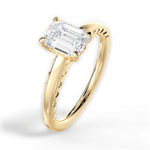 Annette Emerald Cut Lab Grown Diamond 18Kt Yellow Gold Engagement Ring - View 4