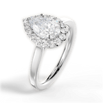 Fiona Pear Cut Lab Grown Diamond Platinum Engagement Ring - View 3