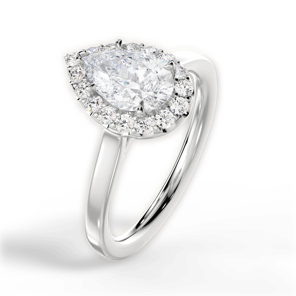Fiona Pear Cut Lab Grown Diamond Platinum Engagement Ring - View 3