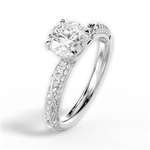 Gloria Round Cut Lab Grown Diamond Platinum Engagement Ring - View 3