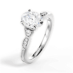 Cassie Oval Cut Lab Grown Diamond 18Kt White Gold Engagement Ring - View 4