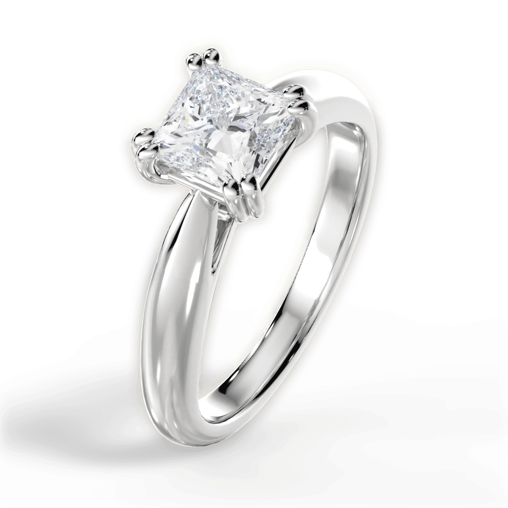 Camila Princess Cut Lab Grown Diamond Platinum Engagement Ring - View 3