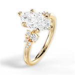 Carmen Marquise Cut Lab Grown Diamond 18Kt Yellow Gold Engagement Ring - View 4