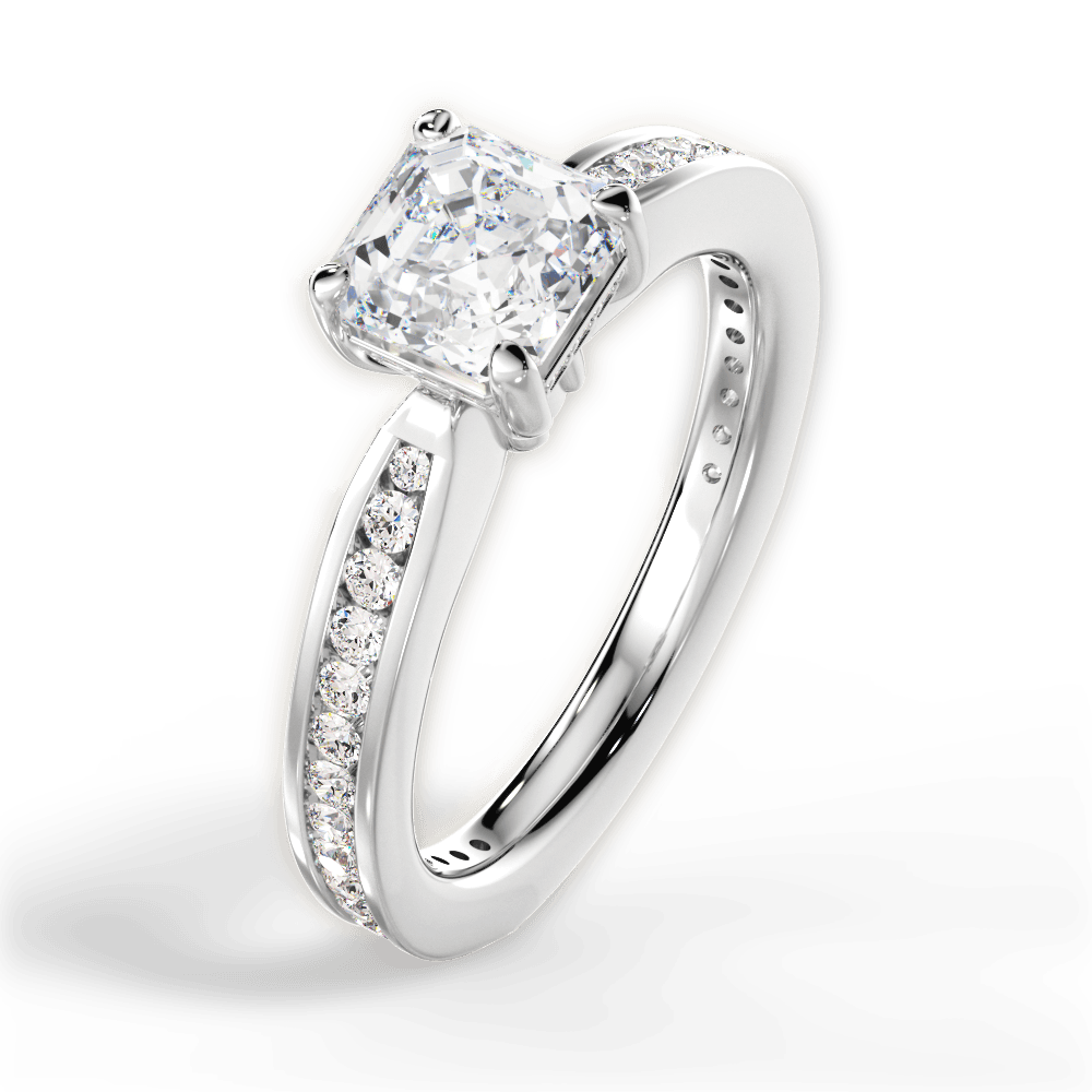 Katelyn Asscher Cut Lab Grown Diamond 14Kt White Gold Engagement Ring - View 2