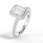 Joanne Emerald Cut Lab Grown Diamond Platinum Engagement Ring - View 2