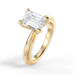 Elaine Emerald Cut Lab Grown Diamond 18Kt Yellow Gold Engagement Ring - View 4