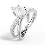 Jennifer Pear Cut Lab Grown Diamond 14Kt White Gold Engagement Ring - View 3