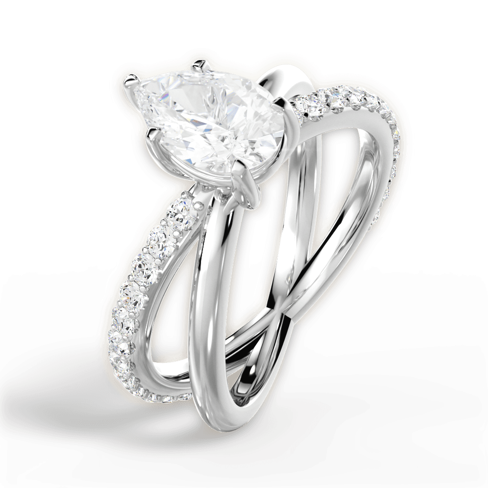 Jennifer Pear Cut Lab Grown Diamond 14Kt White Gold Engagement Ring - View 3
