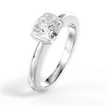 Bridget Cushion Cut Lab Grown Diamond 18Kt White Gold Engagement Ring - View 2