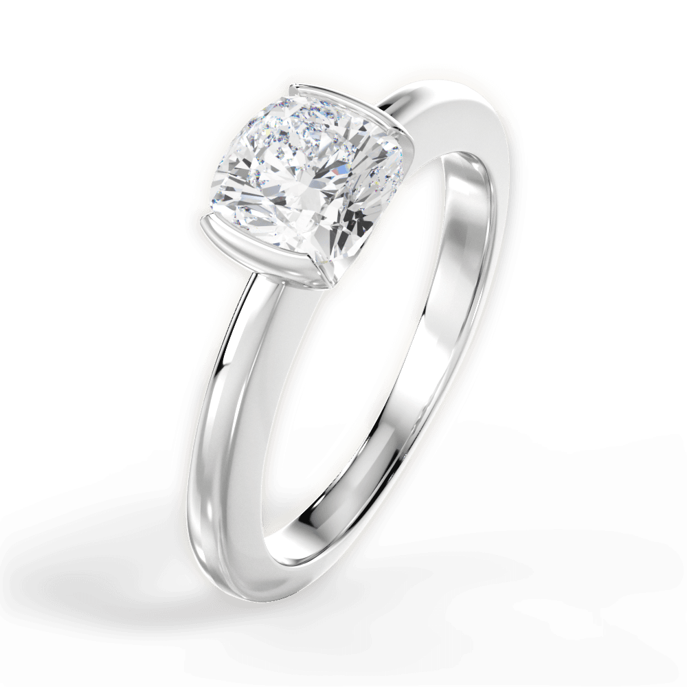 Bridget Cushion Cut Lab Grown Diamond 14Kt White Gold Engagement Ring - View 2